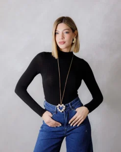 Collana lunga con cuore perla – ECI1923