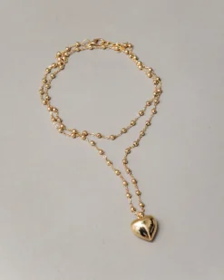 Collana lunga con pepite e cuore – ECL2129