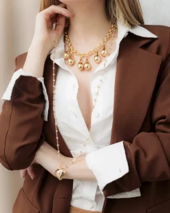 Collana lunga con pepite e cuore – ECL2129