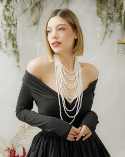Collana multifilo con perle – N408