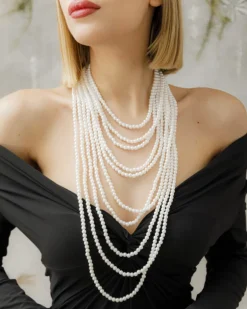 Collana multifilo con perle – N408