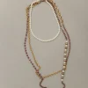 Collana multistrato con perline e strass – ECL2110