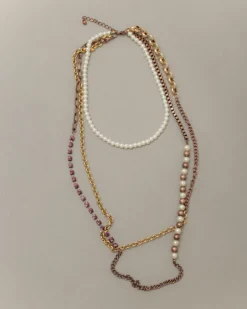 Collana multistrato con perline e strass – ECL2110