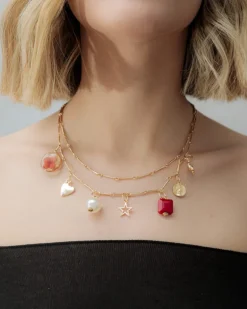 Collana multistrato con pietre pendenti – ECL2128