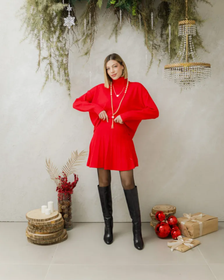 Coord-set con gonna plissè – 78365