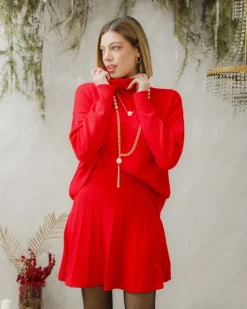 Coord-set con gonna plissè – 78365