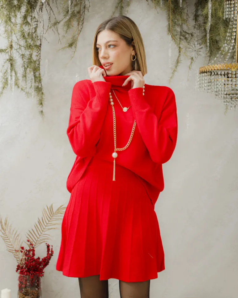 Coord-set con gonna plissè – 78365