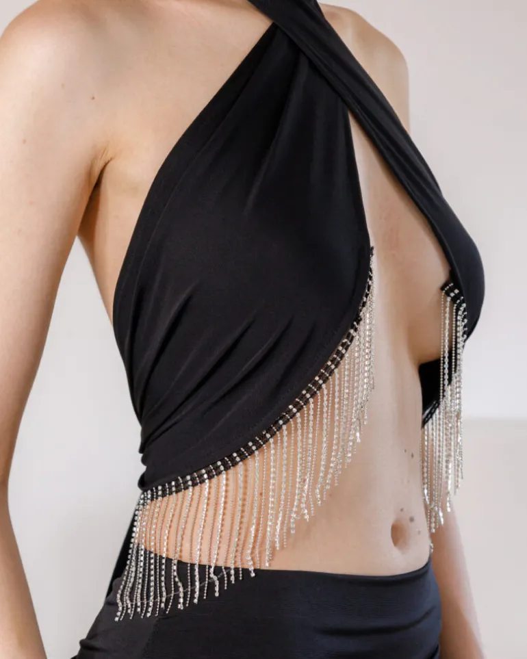 Coord-set in lycra con strass – 23S25029