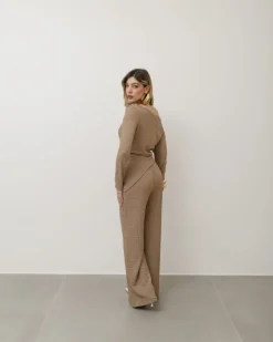 Coord-set in texture con pantaloni palazzo – 9778