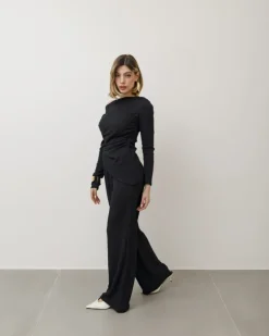 Coord-set in texture con pantaloni palazzo – 9778