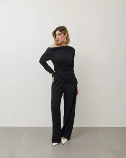 Coord-set in texture con pantaloni palazzo – 9778
