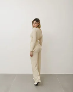 Coord-set in texture con pantaloni palazzo – 9778