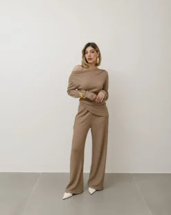 Coord-set in texture con pantaloni palazzo – 9778