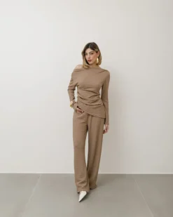 Coord-set in texture con pantaloni palazzo – 9778