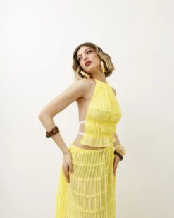 Coord-set in tulle con gonna giallo – 1922