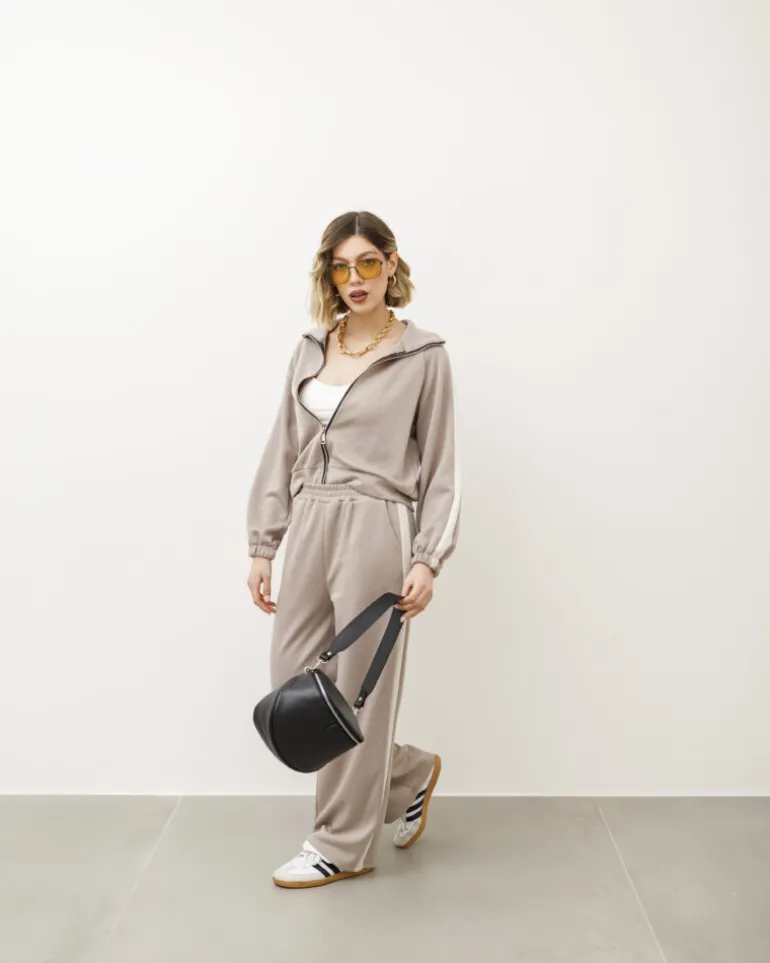 Coord-set jogger con banda tortora – 21911