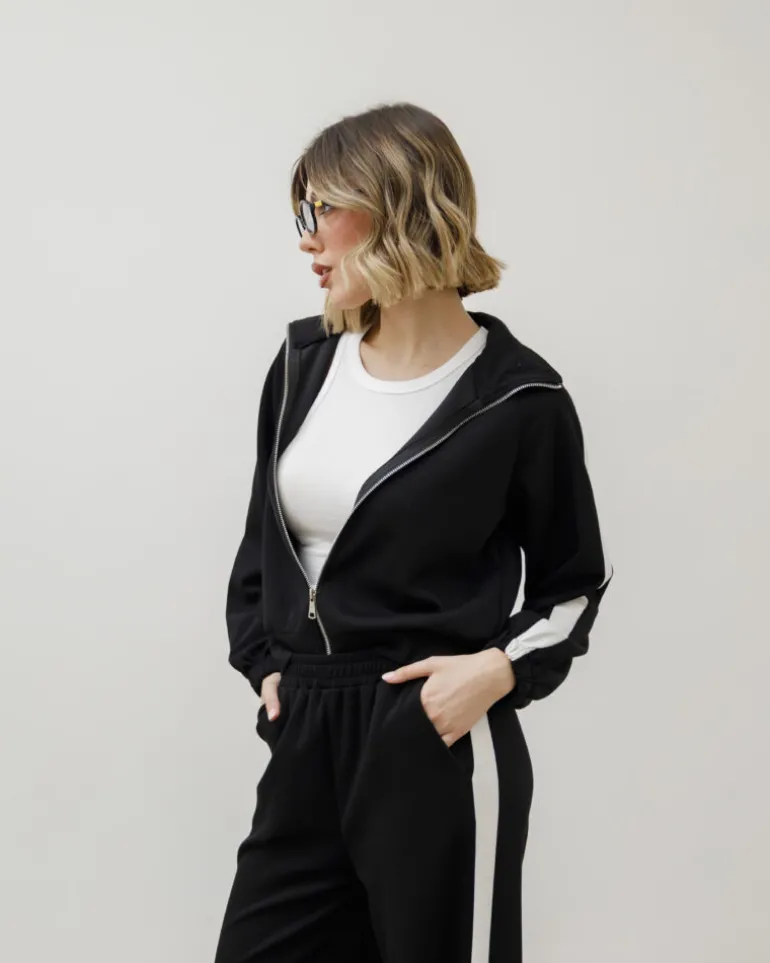 Coord-set jogger con banda nero – 21911