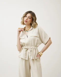 Coord-set morbido con coulisse – 7285