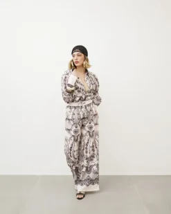 Coord-set stampato in misto lino – EC7917