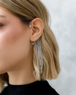 Ear-cuff con strass pendenti – 420-92