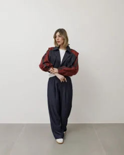 Giacca in denim combinata – V6786