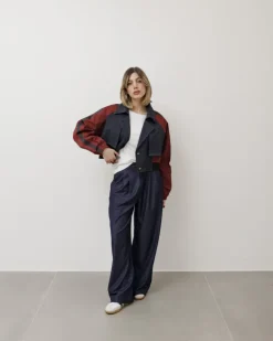 Giacca in denim combinata – V6786