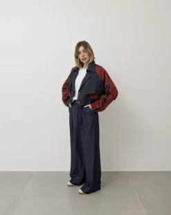 Giacca in denim combinata – V6786