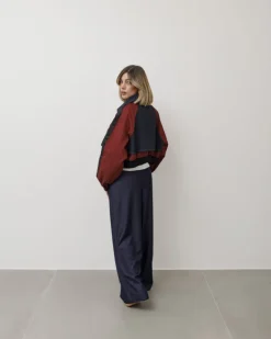 Giacca in denim combinata – V6786
