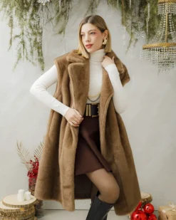 Gilet lungo in eco-fur – JOYV0477