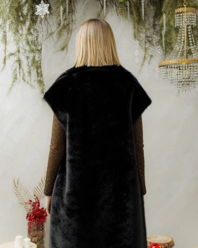 Gilet lungo in eco-fur – JOYV0477