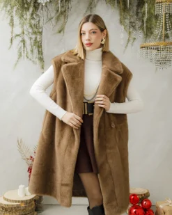 Gilet lungo in eco-fur – JOYV0477