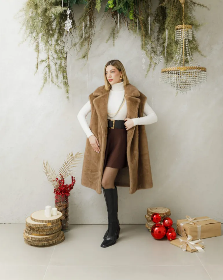 Gilet lungo in eco-fur – JOYV0477