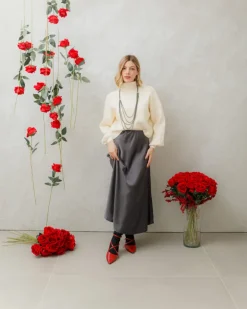 Gonna midi satin – 16606