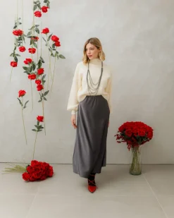 Gonna midi satin – 16606