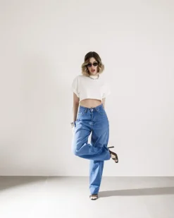 Jeans baggy blu marino – ALI02