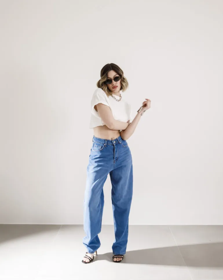 Jeans baggy blu marino – ALI02