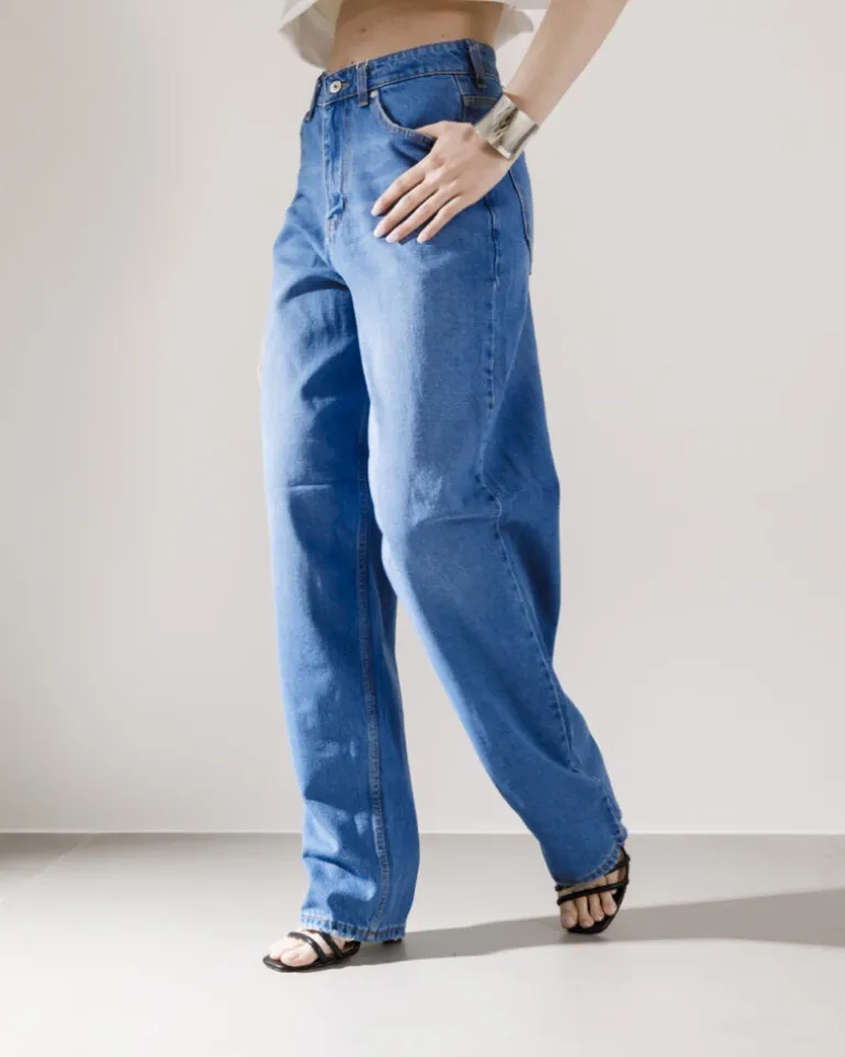 Jeans baggy blu marino – ALI02