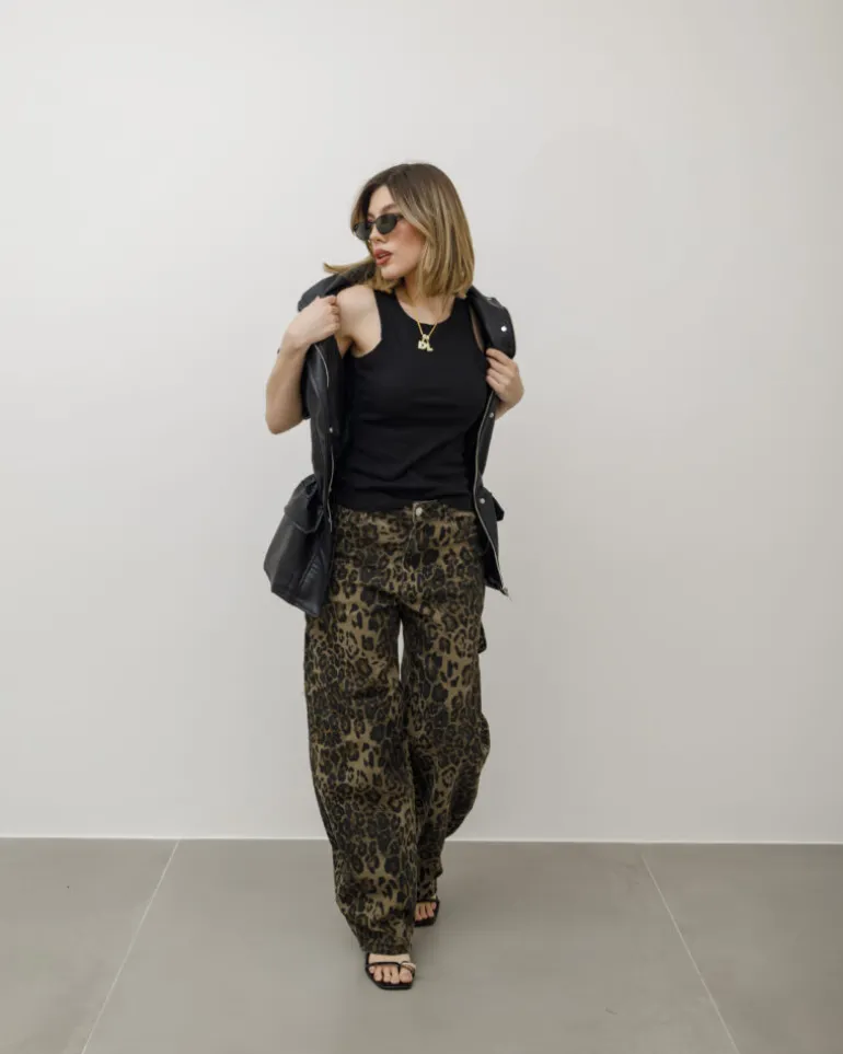 Jeans ballon animalier – 8548