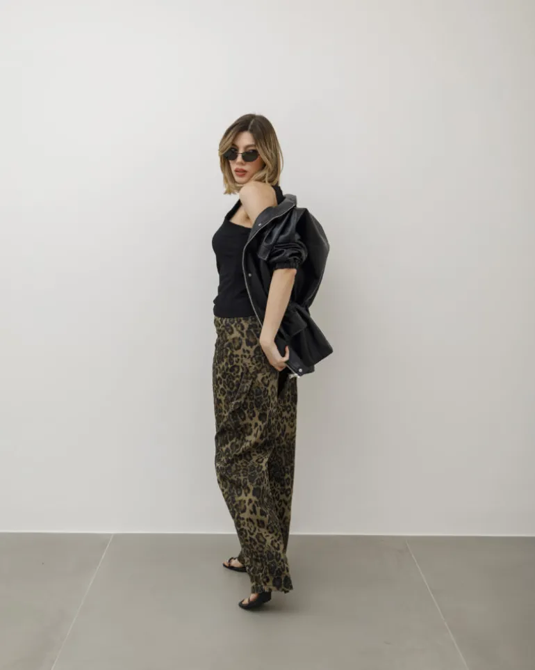 Jeans ballon animalier – 8548
