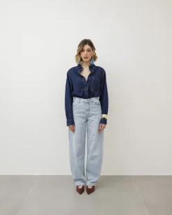 Jeans ballon cargo blu chiaro – 8498