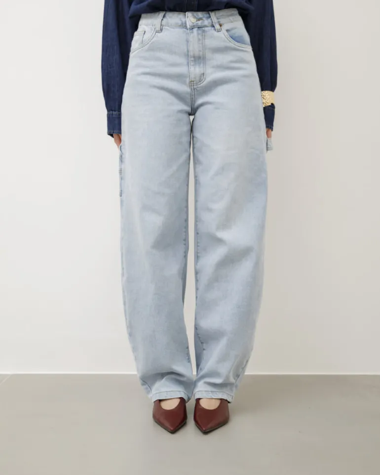 Jeans ballon cargo blu chiaro – 8498