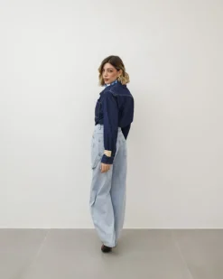 Jeans ballon cargo blu chiaro – 8498