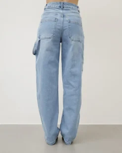 Jeans ballon cargo blu slavato – 8401