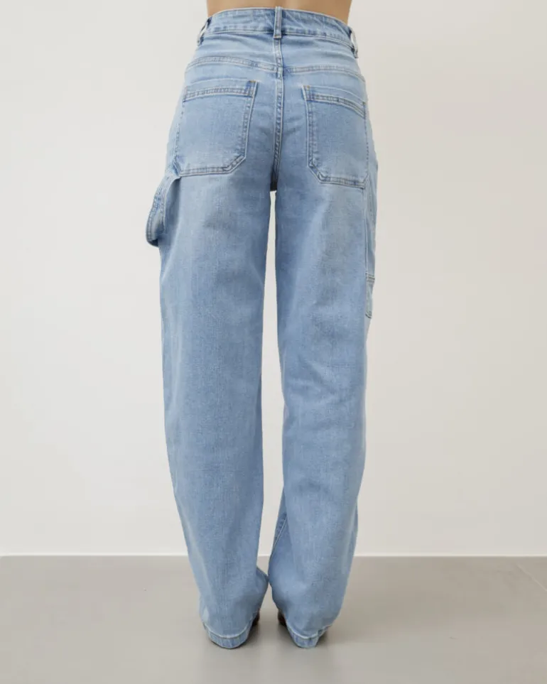 Jeans ballon cargo blu slavato – 8401