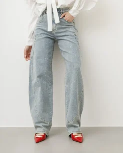 Jeans ballon con tasche e brillantini – 8759