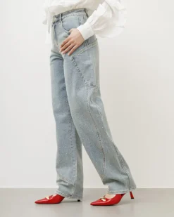 Jeans ballon con tasche e brillantini – 8759