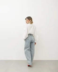 Jeans ballon con tasche e brillantini – 8759