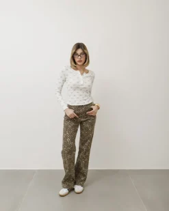 Jeans gamba dritta animalier – K787