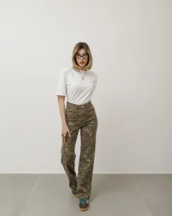 Jeans gamba dritta animalier – K787