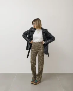 Jeans gamba dritta animalier – K787